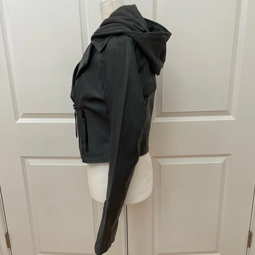 Genuine Leather Moto Jacket With Detachable Hood from BOD & CHRISTENSEN - Picture 2 of 12